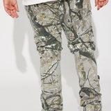 Pantalón Apilado De Pierna Ancha Wanted Cargo - Café/Combinado