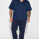 Camisa Polo Zig Zag Road Short Sleeve - Azul Marino