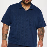 Camisa Polo Zig Zag Road Short Sleeve - Azul Marino