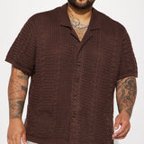 Abotonado Unwind Cable Knit Short Sleeve - Dark Brown