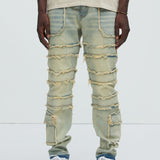 Pantalón De Mezclilla We Good Frayed Cargo Straight - Deslavado Medio