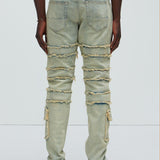Pantalón De Mezclilla We Good Frayed Cargo Straight - Deslavado Medio