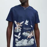 Camisa De Manga Corta Angels In The Sky - Azul Marino