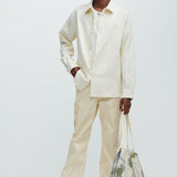 Pantalón Better Be Cargo Waxed Skinny Flared - Crema