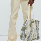 Pantalón Better Be Cargo Waxed Skinny Flared - Crema