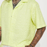 Camisa Abotonada Indio Textured Nylon Cropped - Limón