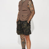 Chaleco Our Moment Utility Nylon Cargo - Café