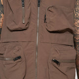 Chaleco Our Moment Utility Nylon Cargo - Café