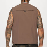 Chaleco Our Moment Utility Nylon Cargo - Café