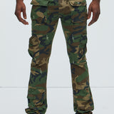 Pantalón Ajustado Y Acampanado Pick Me Up Cargo - Camuflaje