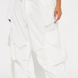 Pantalones Tipo Cargo Angel Numbers Baggy - Blanco