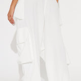 Pantalones Tipo Cargo Angel Numbers Baggy - Blanco