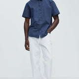 Camisa Abotonada Ryland Short Sleeve - Azul Marino