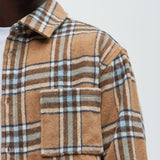 Shacket Come See Me Plaid - Beige