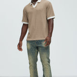 Camisa Polo Dog In Me Textured - Gris Pardo/Combinado