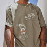 Camisa De Manga Corta Blessed World Oversized - Oliva