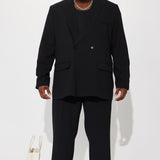 Chamarra Golden Hour Boxy Double Breasted Suit - Negro