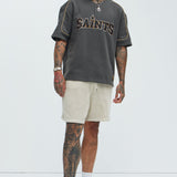 Manga Corta Saint Worldwide Henley - Negro