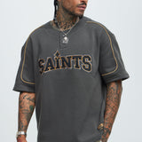 Manga Corta Saint Worldwide Henley - Negro