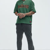 Manga Corta Saint Worldwide Henley - Verde