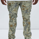 Pantalón Apilado De Pierna Ancha Go Out Frayed - Camuflaje
