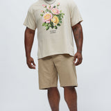 Camisa De Manga Corta Flowers And Enemies - Hueso
