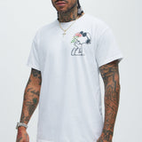 Camisa De Manga Corta Peanuts Snoopy Sunglasses - Blanco