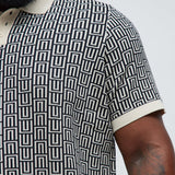 Camisa Polo Cunard Jacquard - Bronceado/Multicolor