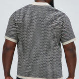 Camisa Polo Cunard Jacquard - Bronceado/Multicolor