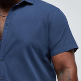Camisa Abotonada Ryland Short Sleeve - Azul Marino