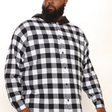 Camisa Good Luck Hooded Plaid Flannel - Blanco Negro