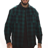 Camisa Sunset Dip Dye Flannel - Green/Black