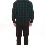 Camisa Sunset Dip Dye Flannel - Green/Black