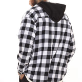 Camisa Good Luck Hooded Plaid Flannel - Blanco Negro