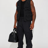 Chaleco Our Moment Utility Nylon Cargo - Negro