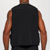 Chaleco Our Moment Utility Nylon Cargo - Negro