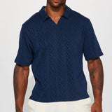 Camisa Polo Zig Zag Road Short Sleeve - Azul Marino
