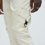 Pantalones Tipo Cargo Hayes Stacked Skinny - Crema