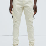 Pantalones Tipo Cargo Hayes Stacked Skinny - Crema