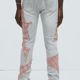 Pantalón Ripped It And Fixed Stacked Skinny Flared - Gris/Combinado