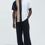 Camisa De Manga Corta Double Time - Negro/Combinado