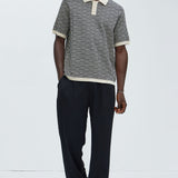 Camisa Polo Cunard Jacquard - Bronceado/Multicolor