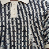 Camisa Polo Cunard Jacquard - Bronceado/Multicolor