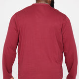 Camiseta Essential Long Sleeve Scallop - Vino Tinto