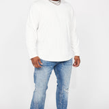 Camiseta Essential Long Sleeve Scallop - Blanco
