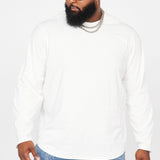Camiseta Essential Long Sleeve Scallop - Blanco