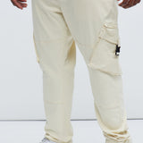 Pantalones Tipo Cargo Hayes Stacked Skinny - Crema