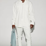 Camisa Abotonada Dean Textured Long Sleeve - Blanco