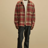 Camisa Tondo Plaid Over - Rojo/Combinado