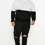 Suéter DeAngelo Colorblocked Turtleneck - Blanco Negro